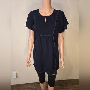 J Crew NAVY BLUE TUNIC  100% Cotton Size Xs